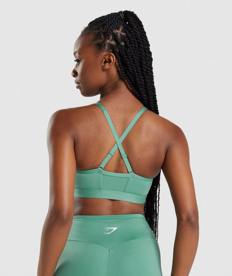 Staniki Sportowe Gymshark Ruched Damskie Zielone | PL 042BHN